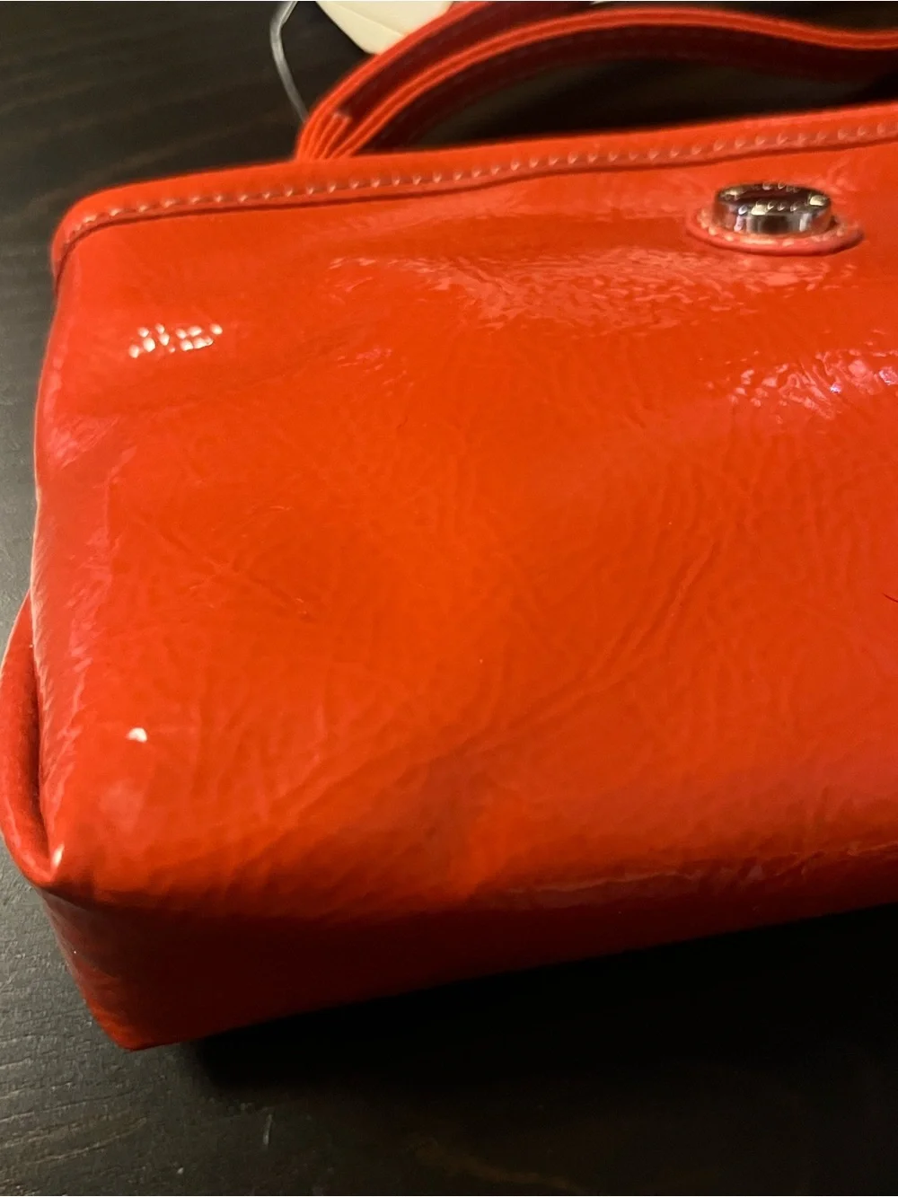 NWT Nine & Co. Jolie Too Coral Patent Wristlet Clutch